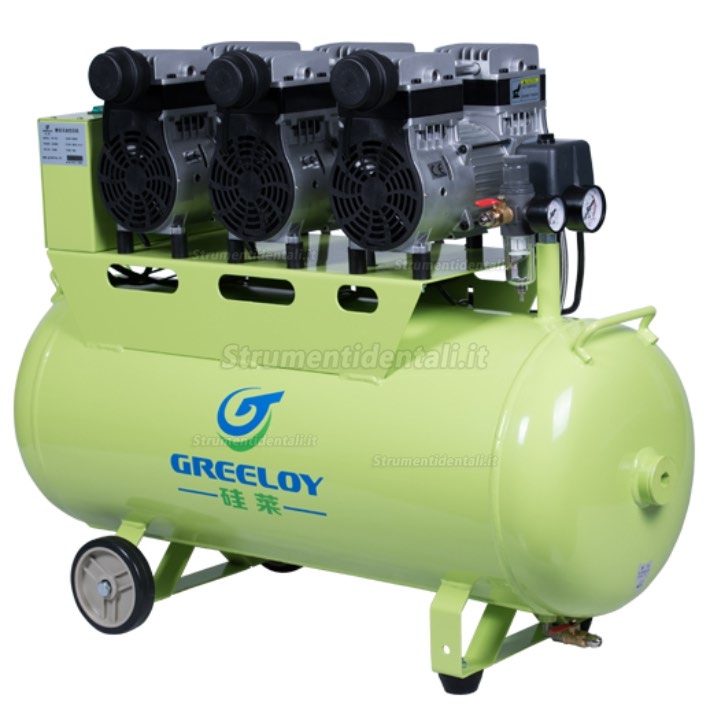 Greeloy® GA-83 90 litri compressore odontoiatrico silenziato senza olio